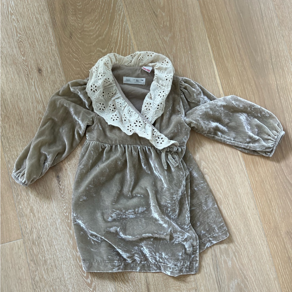 Zara girl velvet dress